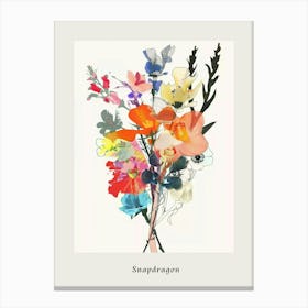 Snapdragon 1 Collage Flower Bouquet Poster Canvas Print