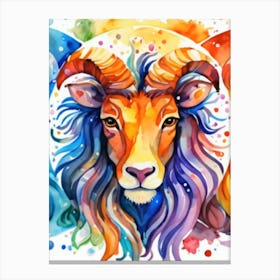 Zodiac Aries Watercolor 1024x1600 Canvas Print