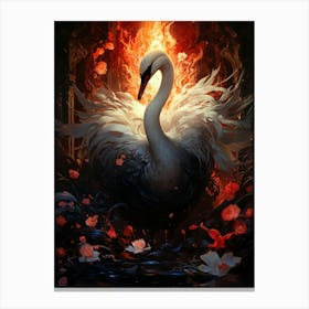 Swan Of Fire Canvas Print