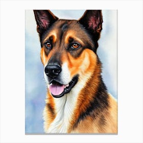 Belgian Malinois Watercolour dog Canvas Print