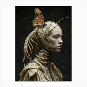 Surrealism Meets Royalty In A Portrait Of A Scorpion Tailed Hybrid Human Profile View Revealing The Canvas Print