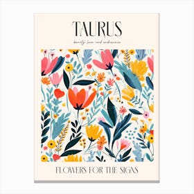 Flowers For The Signs Taurus Zodiac Sign Canvas Print