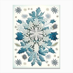 Individual, Snowflakes, Vintage Botanical 1 Canvas Print
