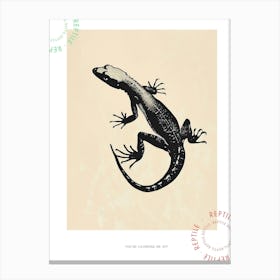 Minimalist Black Lizard Silhouette Poster Canvas Print