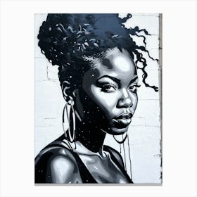 Graffiti Mural Of Beautiful Black Woman 123 Canvas Print