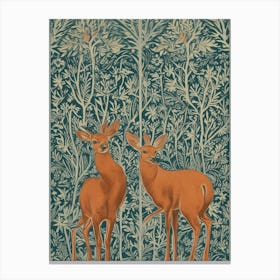 Two Deer In A Forest Canvas Print