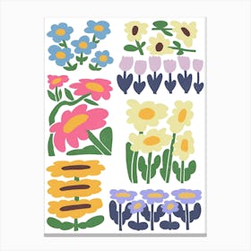 Set Of Flowers Vector Canvas Print