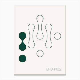 Retro Bauhaus Poster White & Green Canvas Print