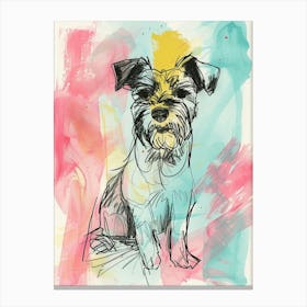 Pastel Lakeland Terrier Dog Pastel Line Illustration  2 Canvas Print