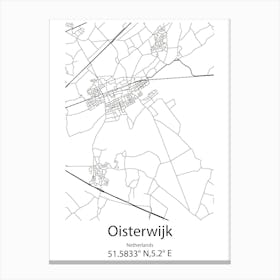 Oisterwijk,Netherlands Minimalist Map Canvas Print