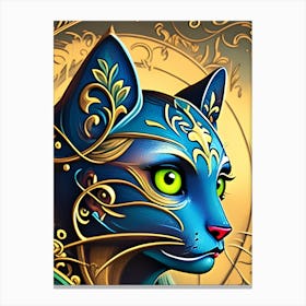 Royal blue cat Canvas Print