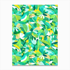 Abstract Flowers - Green Canvas Print