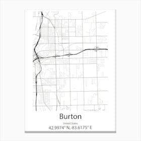 Burton Upon Trent,United Kingdom Minimalist Map Canvas Print