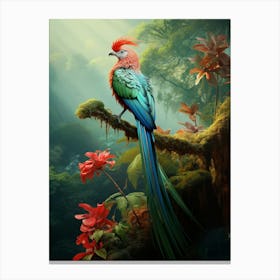 Regal Rainforest: Resplendent Quetzal Art Canvas Print