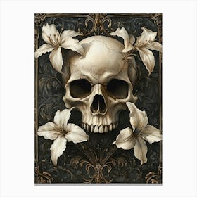 Skull with flowers 990 Canvas Print