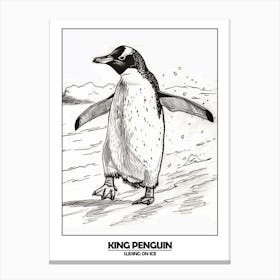 Penguin Sliding On Ice Poster 8 Canvas Print