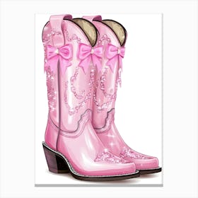 Pink Cowboy Boots 19 Canvas Print