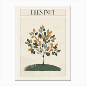 Chestnut Tree Minimal Japandi Illustration 1 Poster Canvas Print