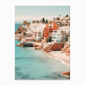 Cala De Mijas Beach Costa Del Sol Spain Mediterranean Style Illustration 1 Canvas Print