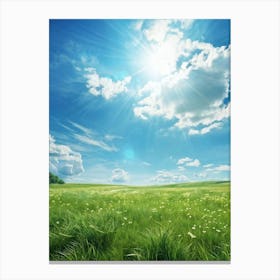 Capturing A Summers Day Where The Azure Sky Laden With Fluffy Clouds Shines Brilliantly Under The (1) 2 Canvas Print