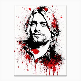 Kurt Cobain Portrait Ink Painting (8) Canvas Print