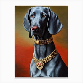 Weimaraner 2 Renaissance Portrait Oil Painting Canvas Print