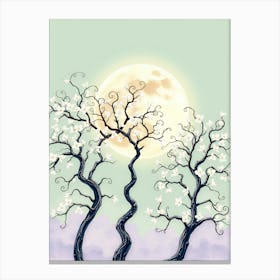 Moonlight Trees 1 Canvas Print