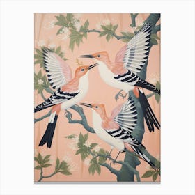 Vintage Japanese Inspired Bird Print Hoopoe 1 Canvas Print