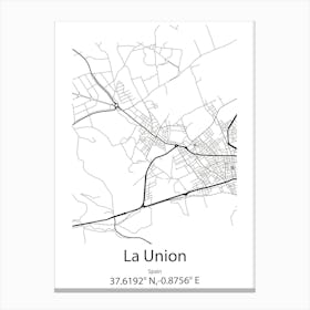 La Union,Spain Minimalist Map Leinwandbilder