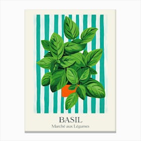 Marche Aux Legumes Basil Summer Illustration 4 Canvas Print