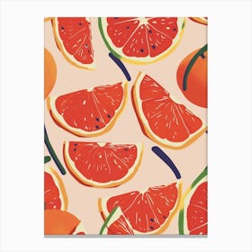 Grapefruit Abstract Pattern Illustration 3 Canvas Print