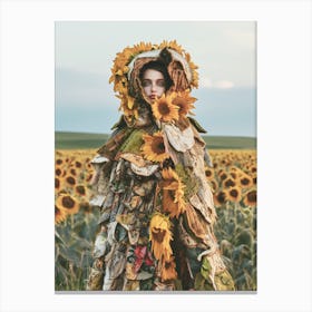 "Rustic Charm: Sunflower Coat" Canvas Print