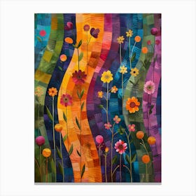 Quilted Flowers Canvas Print