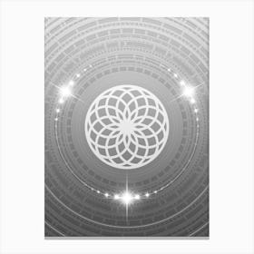Geometric Glyph in White and Silver with Sparkle Array n.0024 Canvas Print