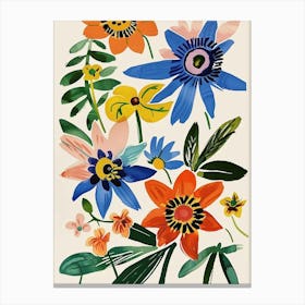 Painted Florals Passionflower 1 Canvas Print