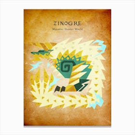 Zinogre Vintage Canvas Print