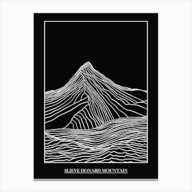 Slieve Donard Mountain Line Drawing 8 Poster Canvas Print