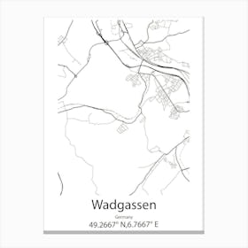 Wadgassen,Germany Minimalist Map Lienzos