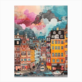 Copenhagen   Retro Collage Style 1 Canvas Print