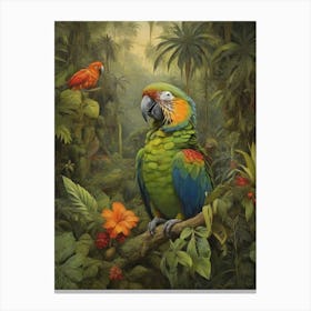 Parrots In The Jungle 2 Canvas Print