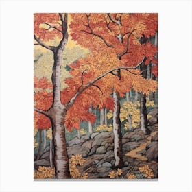 Quaking Aspen 1 Vintage Autumn Tree Print  Canvas Print