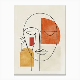 Beyond The Lines A Modern Abstract Face Canvas Print