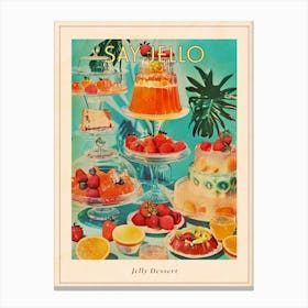 Jelly Dessert Selection Retro Collage 2 Poster Canvas Print