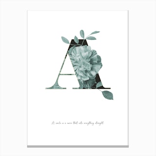 Flower Alphabet A Canvas Print