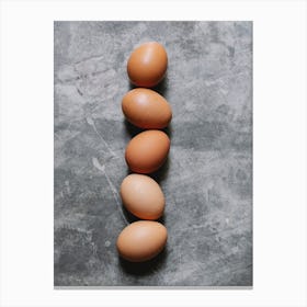 Five Brown Eggs Canvas Print