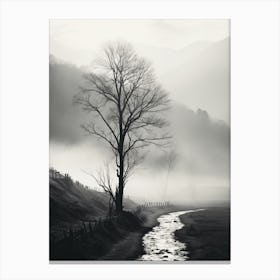 Great Smoky, Black And White Analogue Photograph 1 Canvas Print