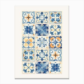 Blue And Orange Tiles Canvas Print