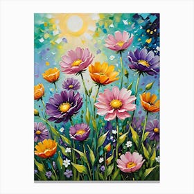 Sun and Flowers Canvas Print