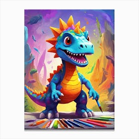 Dinosaur Coloring Canvas Print