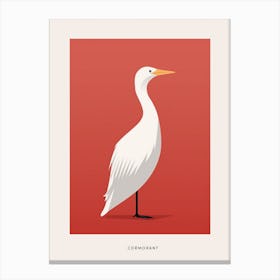 Minimalist Cormorant 2 Bird Poster Canvas Print